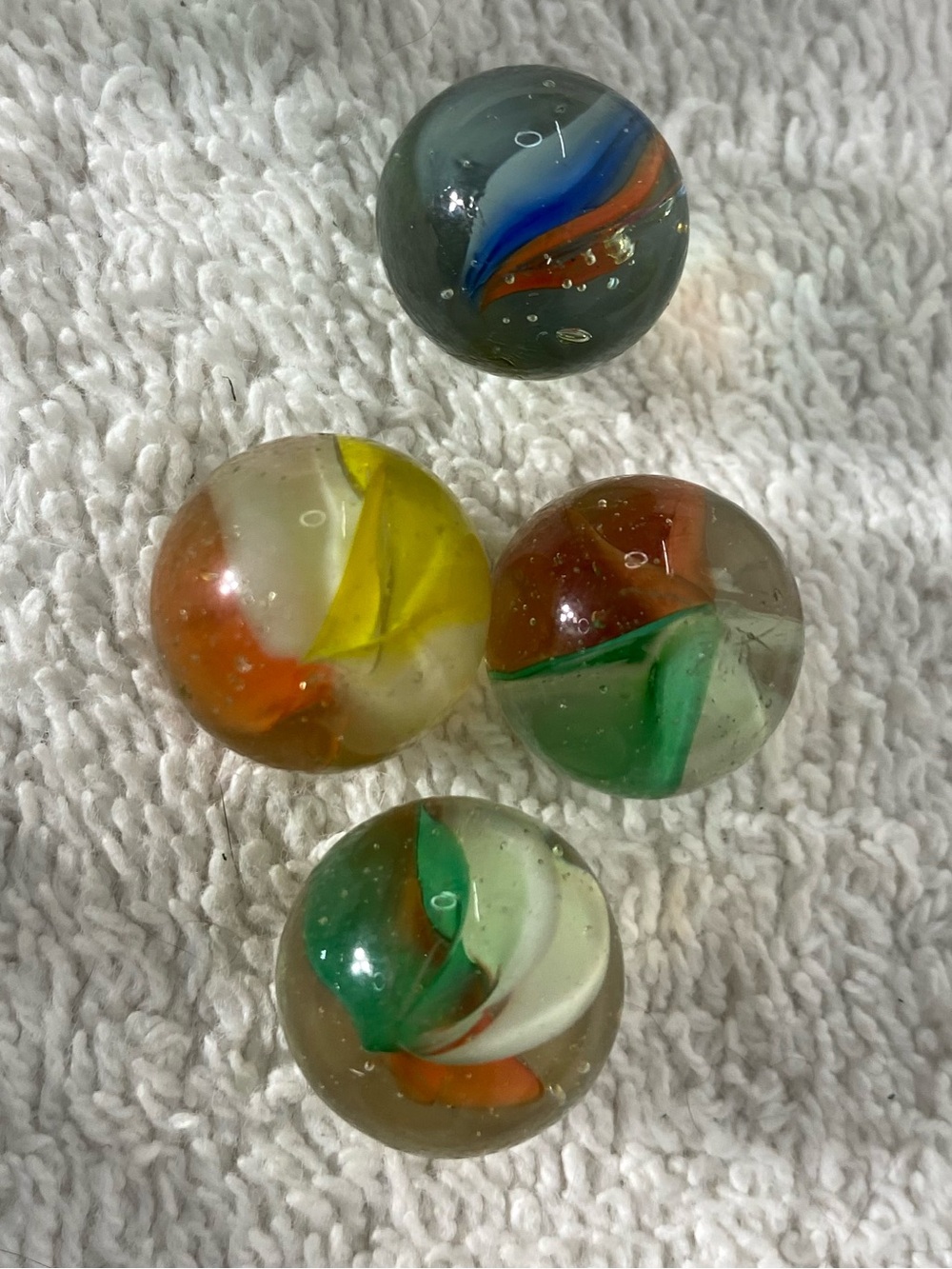 Vintage Marbles Lot 80+ Includes 4 Rare 6 Vane Multicolour Cat's Eyes & Shooters - Picture 2 of 8